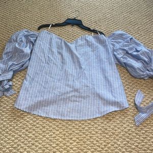 Off The Shoulder Bubble Sleeved Top
